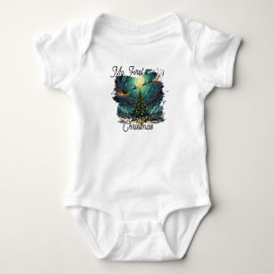 Starry Night Christmas Baby Bodysuit Van Gogh