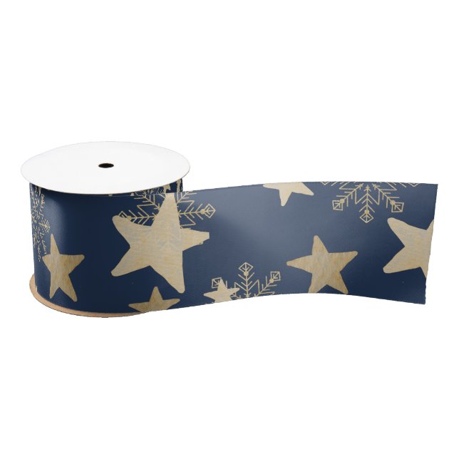 Starry Night Christmas Satin Ribbon (Spool)