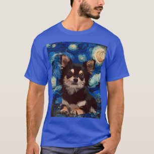 Starry Night Chubby Chihuahua Dog Painting Dog Lov T-Shirt
