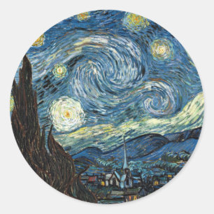 Starry Night Classic Round Sticker