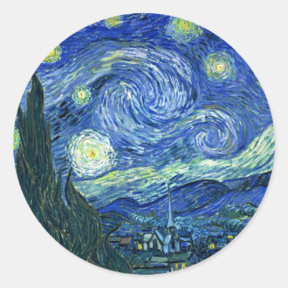 Starry Night Classic Round Sticker