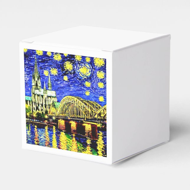 Starry Night Cologne Germany Cathedral Favour Box (Front Side)