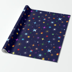 Starry Night Colourful Seamless Pattern Wrapping Paper