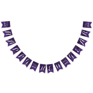 Starry night congratulations dark purple custom bunting