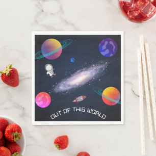 Starry Night Cosmic Quest Birthday Napkin