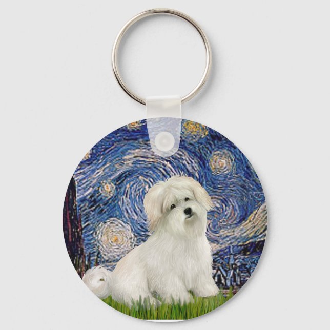 Starry Night - Coton de Tulear 7 Key Ring (Front)
