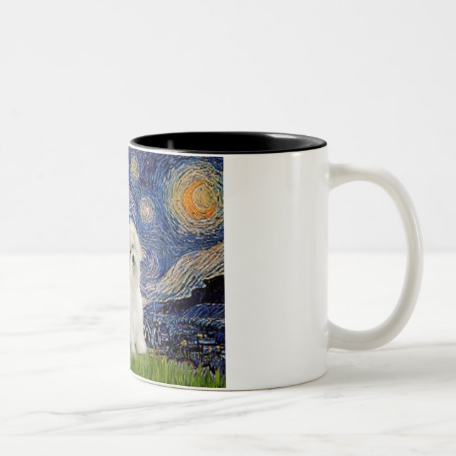 Starry Night - Coton de Tulear 7 Two-Tone Coffee Mug (Right)