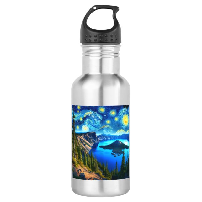 Starry Night Crater Lake National Park 532 Ml Water Bottle (Front)