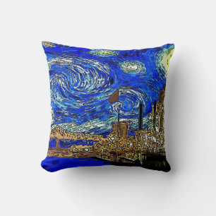 Starry Night Crescent City Cushion