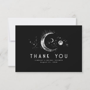 Starry Night Crescent Moon Celestial Thank You Card