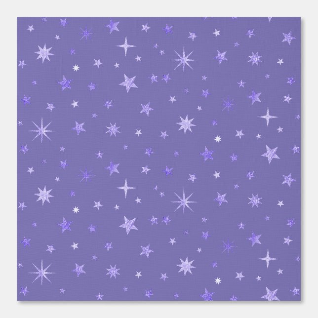   Starry Night Cute Fun Girly Pretty Pastel Purple Wallpaper (Front)