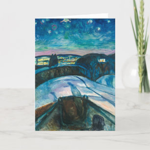 Starry Night   Edvard Munch   Holiday Card