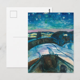 Starry Night Edvard Munch Postcard
