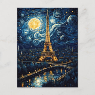 Starry Night - Eiffel Tower Postcard