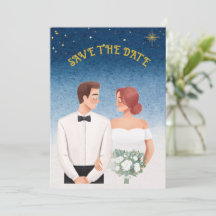 Starry Night Elegance  Romantic Save the Date