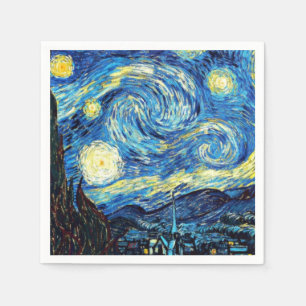 Starry Night, famous artwork by Vincent van Gogh Napkin