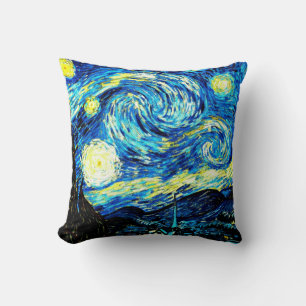 Starry Night, famous painting by van Gogh, Cushion