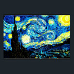 Starry Night, famous painting by Van Gogh Poster<br><div class="desc">Starry Night,  popular painting by Vincent van Gogh</div>