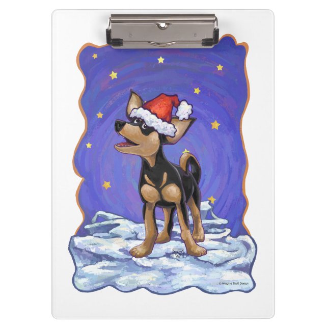 Starry Night Festive Chihuahua Clipboard (Front)