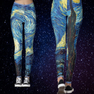 Starry Night Fine Art Van Gogh Leggings