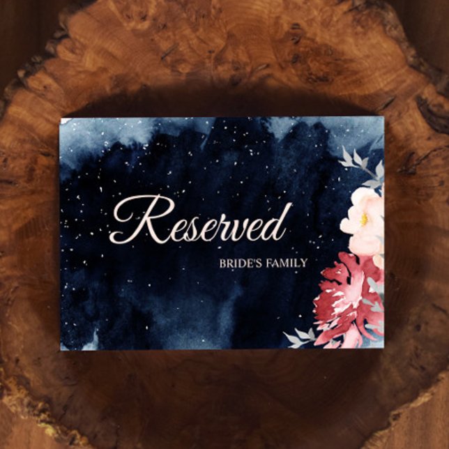 Starry Night Floral Wedding Reserved Sign (Creator Uploaded)