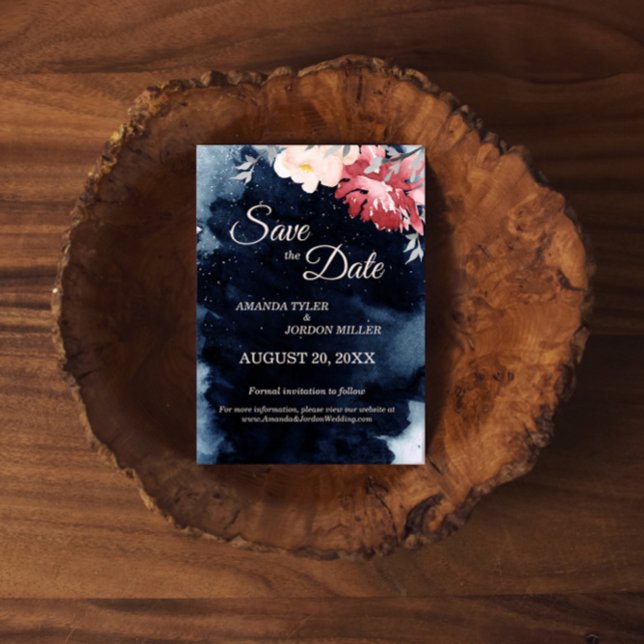 Starry Night Floral Wedding Save The Date (Creator Uploaded)