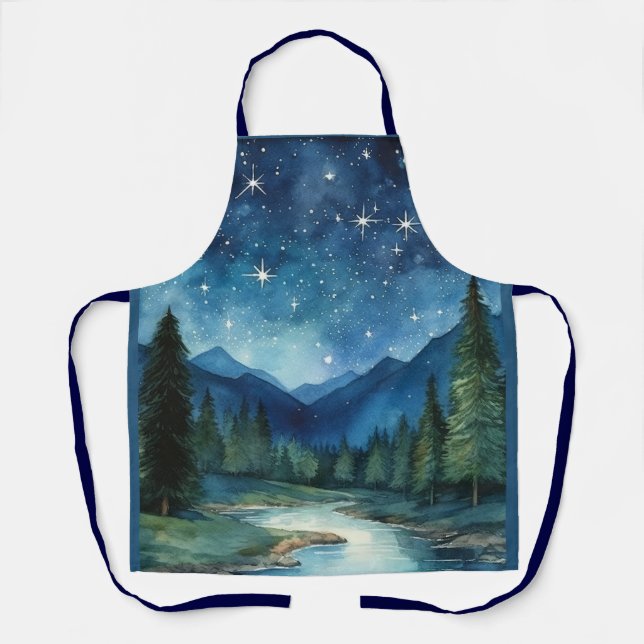 Starry Night Forest Apron (Front)