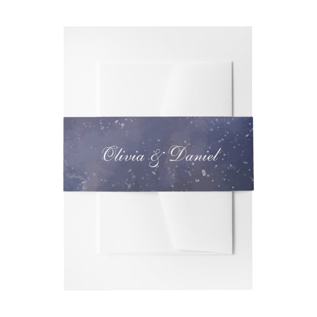 Starry Night Forest Wedding Invitation Belly Band (Front Example)