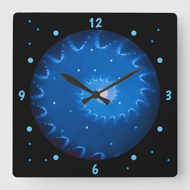 Starry Night Fractal Wall Clock (Front)