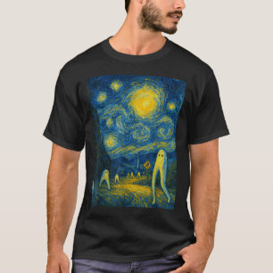 Starry Night Fresno Nightcrawler Van Gogh Hallowee T-Shirt