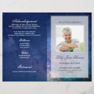 Starry Night Funeral Program   In Loving Memory Flyer