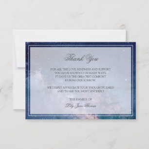 Starry Night Funeral Thank You   Memorial Card