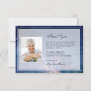 Starry Night Funeral Thank You   Memorial Card