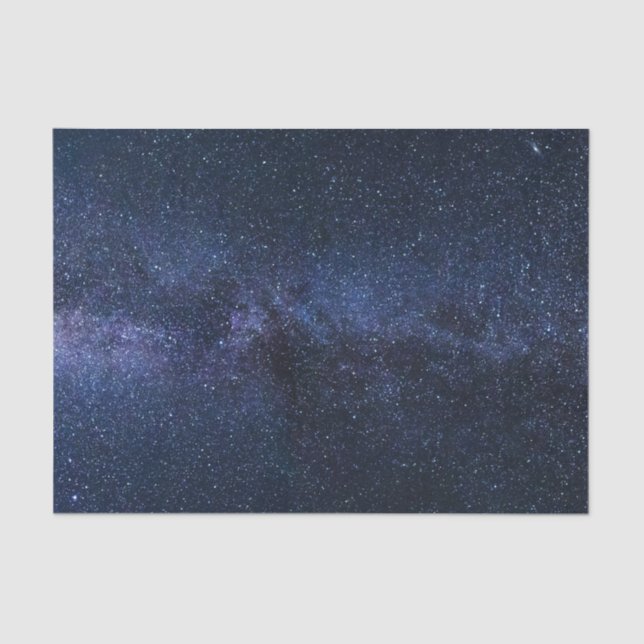 Starry Night Galaxy Blue Sky Space Stars Pattern Tissue Paper (Front)