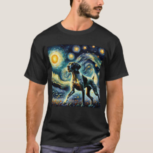 Starry Night German Shorthaired Pointer Van Gogh T-Shirt