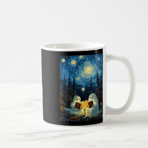 Starry Night Ghost Book Reading Camping Halloween  Coffee Mug