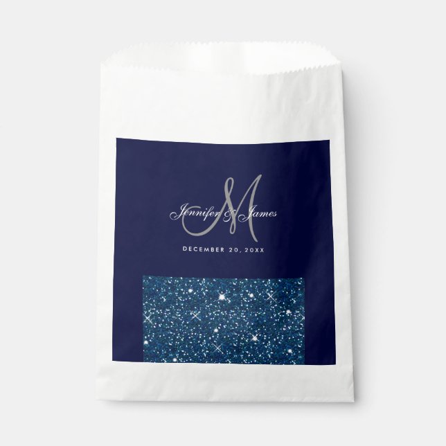 Starry Night Glitter Elegant Wedding Favour Favour Bag (Front)