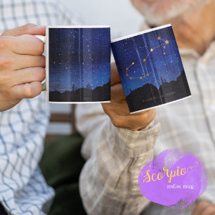 Starry Night Gold Scorpio Zodiac Constellation Coffee Mug