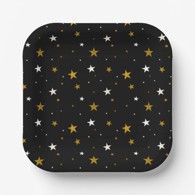 Starry Night Graduation Celebration Paper Plate (Front)