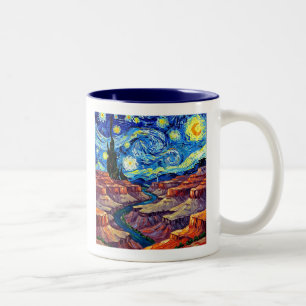 Starry Night Grand Canyon Arizona Two-Tone Coffee Mug