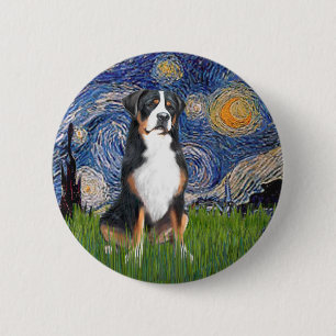 Starry Night-Greater Swiss Mountain Dog 6 Cm Round Badge