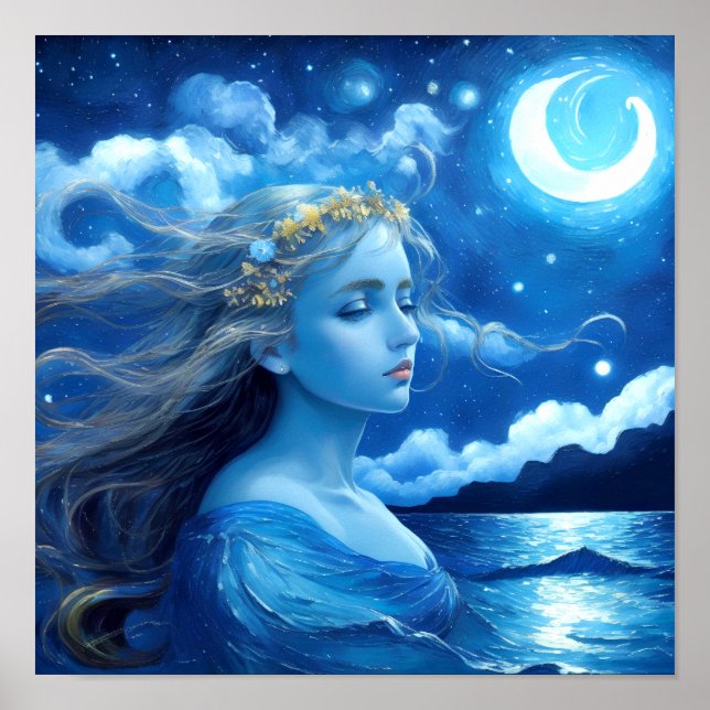 Starry Night 🌌 - Greek Goddess Fantasy Poster #11 (Front)