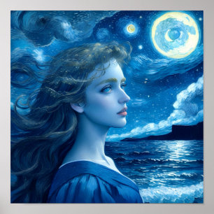 Starry Night 🌌 - Greek Goddess Fantasy Poster #12