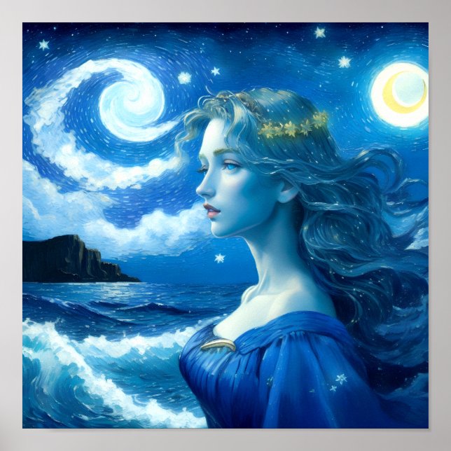 Starry Night 🌌 - Greek Goddess Fantasy Poster #3  (Front)