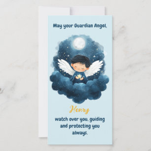 Starry Night Guardian Angel Art Thank You Card