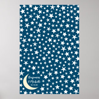 Starry Night Guest Book Poster - 250 Spaces