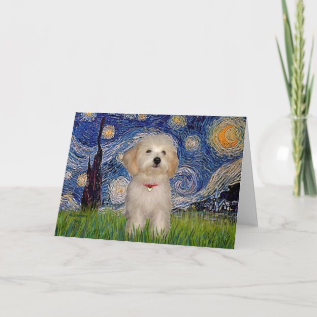 Starry Night - Havanese Puppy Card (Front)