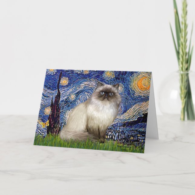 Starry Night - Himalayan cat 7 Card (Front)