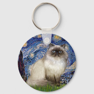 Starry Night - Himalayan cat 7 Key Ring