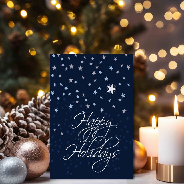Starry Night Holiday Card (Starry Night Holidays Greeting Card - Modern Art by City Mouse Art)